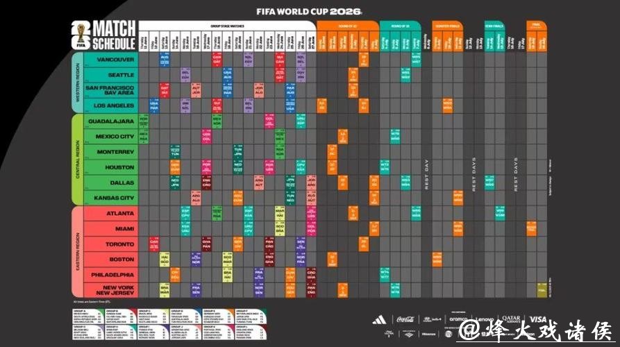 2026世界杯完整比赛日程安排 2026世界杯完整比赛日程安排